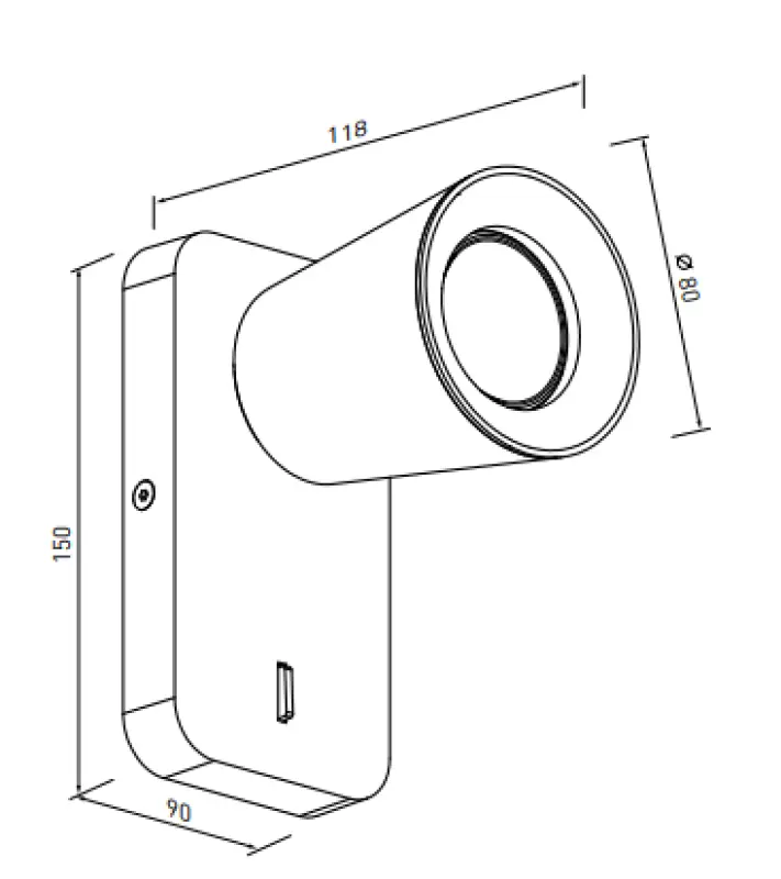 Deco Elli μοντέρνο μαύρο απλίκα με διακόπτη και 1 πηγή φωτός 4533