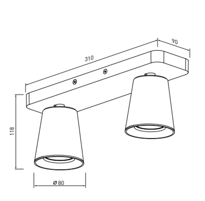 Decor Elli μοντέρνο λευκό φωτιστικό οροφής με 2 πηγές φωτός 4489