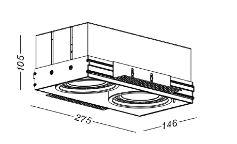 Διακοσμητικό Milo μαύρο πλαφονιέρα χωρίς πλαίσιο με 2 πηγές φωτός 4755