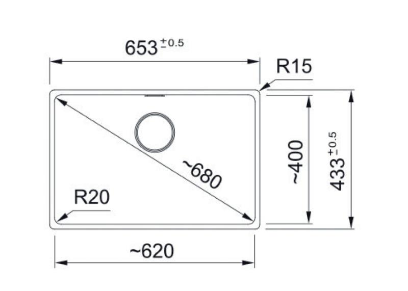 Γκρι νεροχύτης από γρανίτη Franke Maris MRG 210-62 επίπεδη επιφάνεια εγκατάστασης