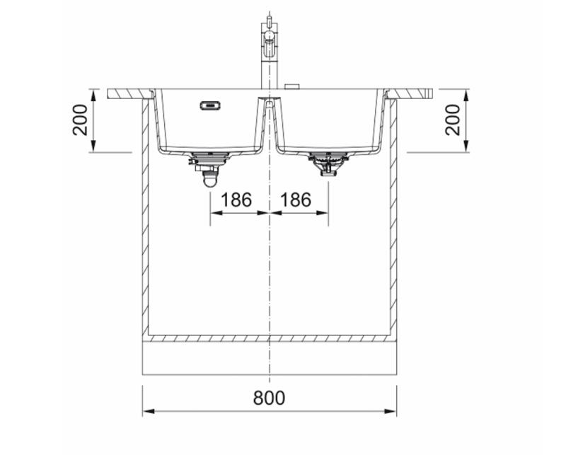 Franke Maris MRG 220-35-35 Fragranite Stone γκρι διπλός νεροχύτης επίπεδης εγκατάστασης