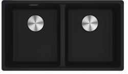Franke Maris MRG 220-35-35 Fragranite Matt μαύρο διπλό νεροχύτη επίπεδης εγκατάστασης