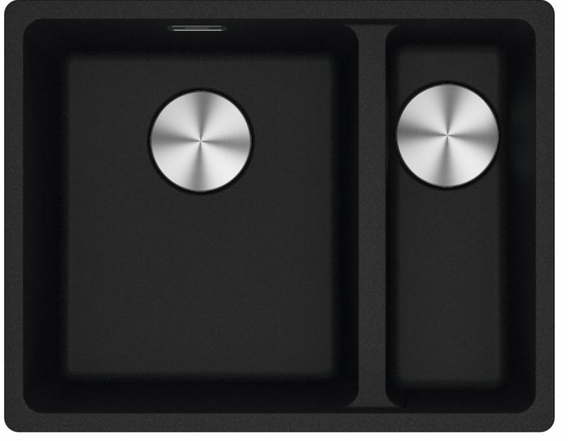 Franke Maris MRG 160-34-15 Fragranite Matt μαύρος νεροχύτης Αριστερή πλευρά υποδομή