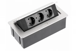 Indux Flip Medium κουζινική πρίζα γείωσης στον πάγκο ή στην επάνω ντουλάπα αλουμινίου με 3 πρίζες 1208957844