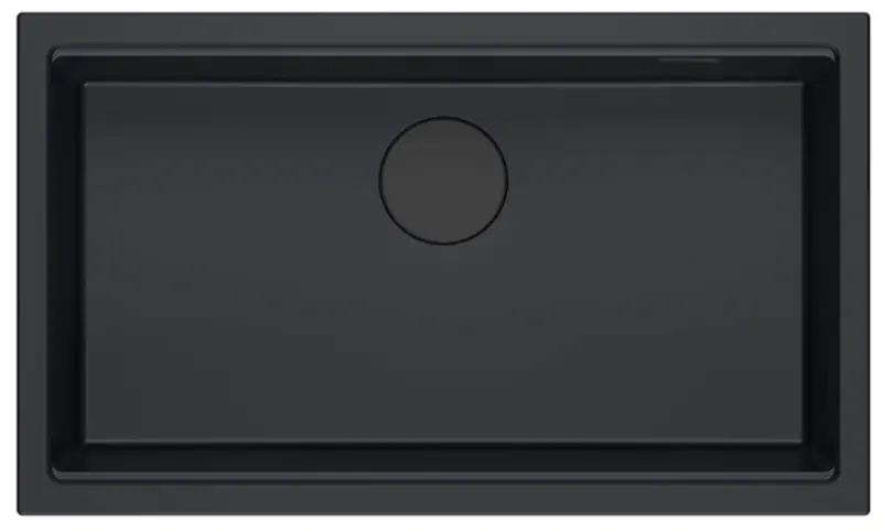 Quadri Newport II μεγάλη και βαθιά νεροχύτης από γρανίτη, επιτραπέζια και υποκατασκευή, μαύρη νεροχύτης 76x45 1208957855
