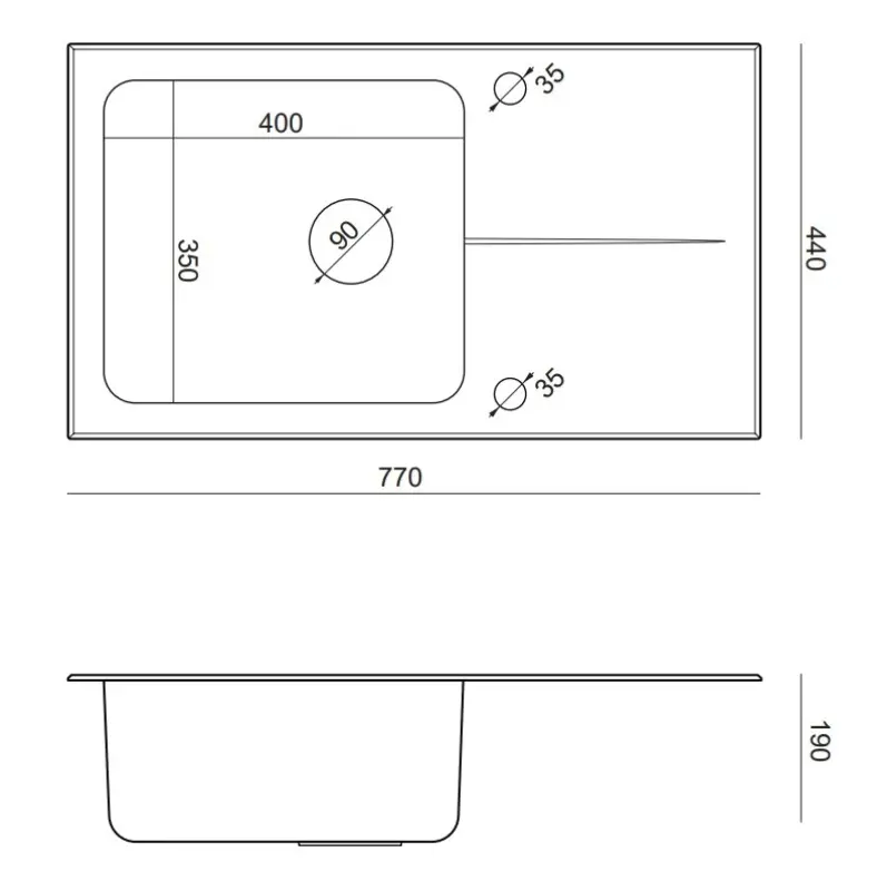 Quadri Glazz εντοιχιζόμενος νεροχύτης από ανοξείδωτο χάλυβα με λευκή γυάλινη επιφάνεια αποστράγγισης, αναστρέψιμος 77x44 1208957863.