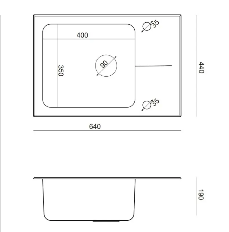 Quadri Glazz εντοιχισμένος νεροχύτης από ανοξείδωτο ατσάλι με μαύρο γυάλινο μέρος για στέγνωμα 64x44 αναστρέψιμος 1208957864