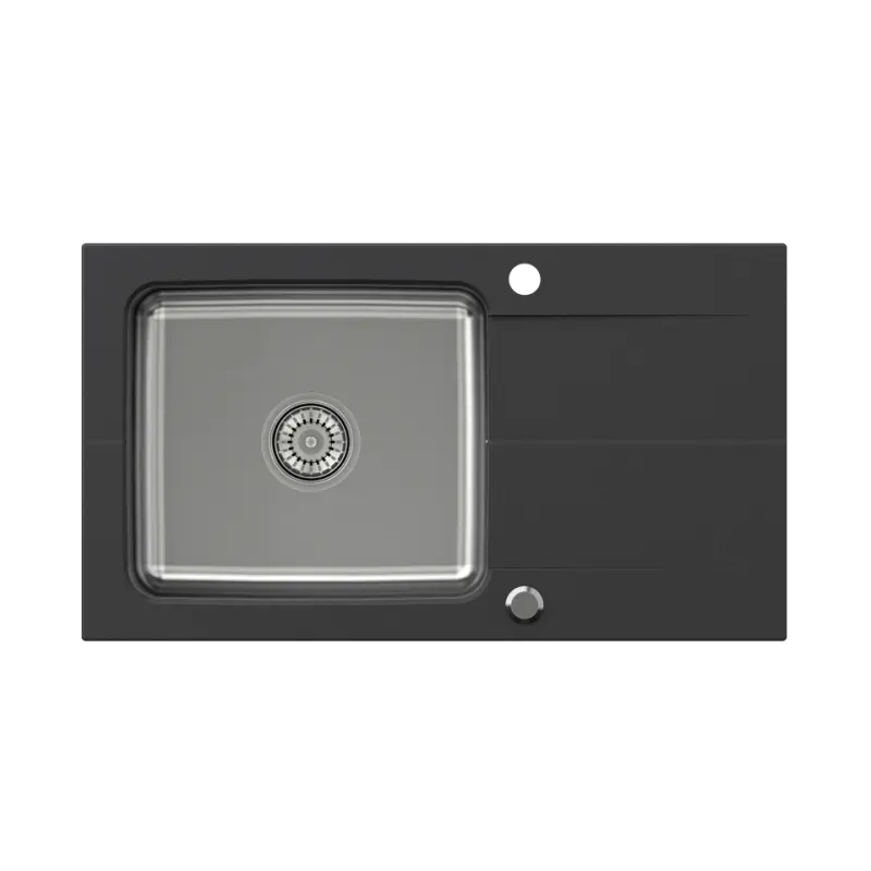 Quadri Fusion εντοιχισμένος νεροχύτης από ανοξείδωτο ατσάλι με επιφάνεια αποστράγγισης από όνυχα γρανίτη 78x44 αναστρέψιμος 1208957871