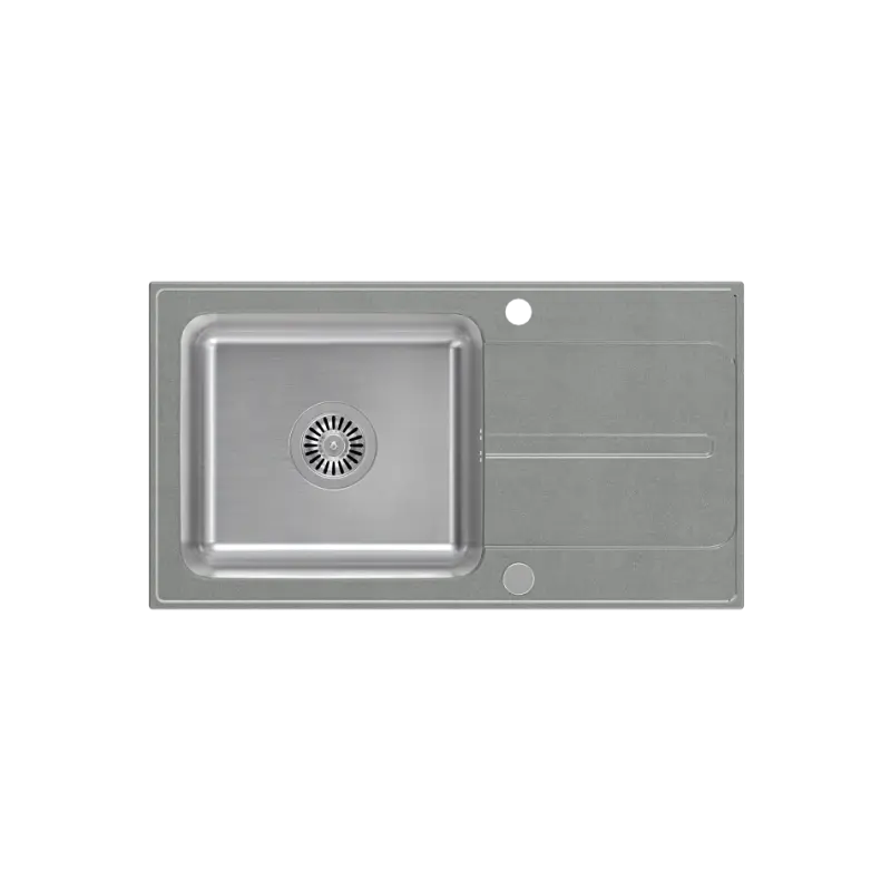 Quadri Fusion ανοξείδωτος νεροχύτης με επιφάνεια αποστράγγισης σε ασημί γρανίτη 78x43 αναστρέψιμος 1208957880