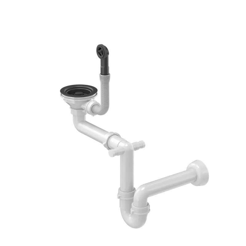 Quadri μαύρο σετ αποχέτευσης νεροχύτη με στρογγυλή υπερχείλιση για 1 νεροχύτη 1208957899.