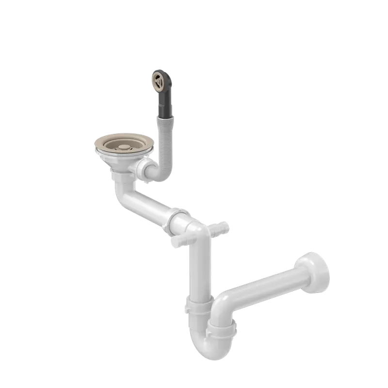 Quadri μπεζ αμμώδες σετ αποχέτευσης νεροχύτη με υπερχείλιση 1208957901