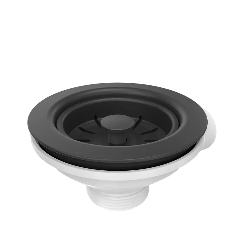 Quadri διπλό μαύρο σετ αποστράγγισης με υπερχείλιση για νεροχύτη 1208957902