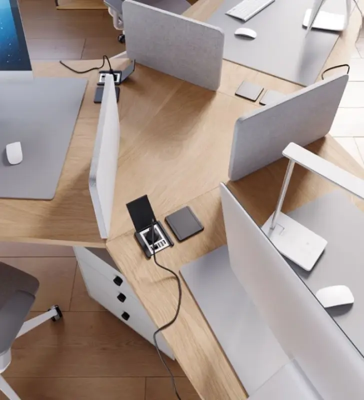 Indux Flip ενσωματωμένη πρίζα γείωσης μαύρη ματ με 2xUSB Α, 1xRJ45 και σύνδεση HDMI μαύρη 1208957915