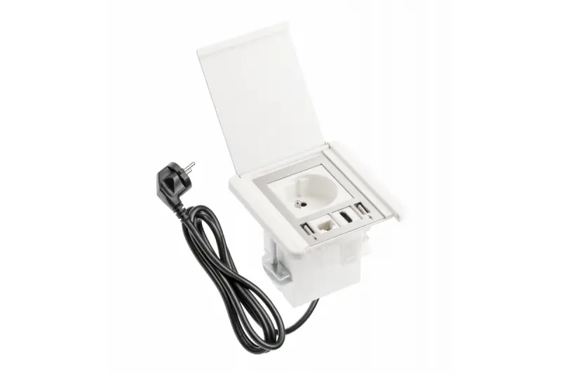 Indux Flip χαλακί λευκό ενσωματωμένη πρίζα με 2xUSB A, 1xRJ45 και σύνδεση HDMI 1208957916