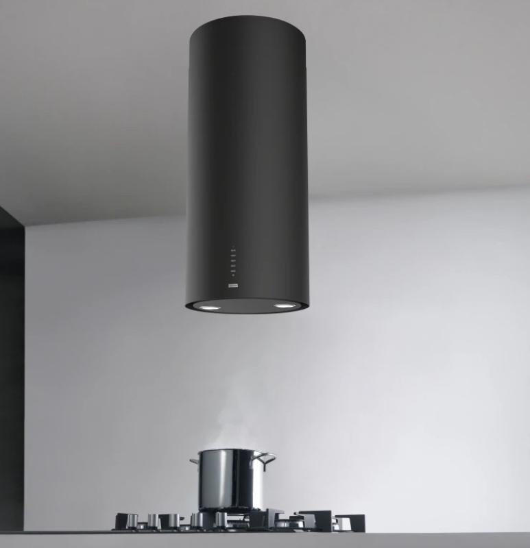 Φράνκε Μύθος Σωλήνας ελεύθερο μαύρο ματ απορροφητήρας οροφής 37εκ διάμετρος 335.0588.180