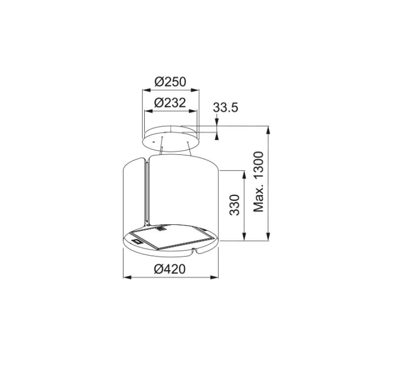 Φράνκε Smart Suspended νησίδα μαύρος ματ απορροφητήρας 42cm 345.0654.933