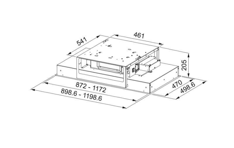 Φράνκε Mythos μονάδα οροφής λευκό γυαλί απορροφητήρας 90εκ 350.0679.883