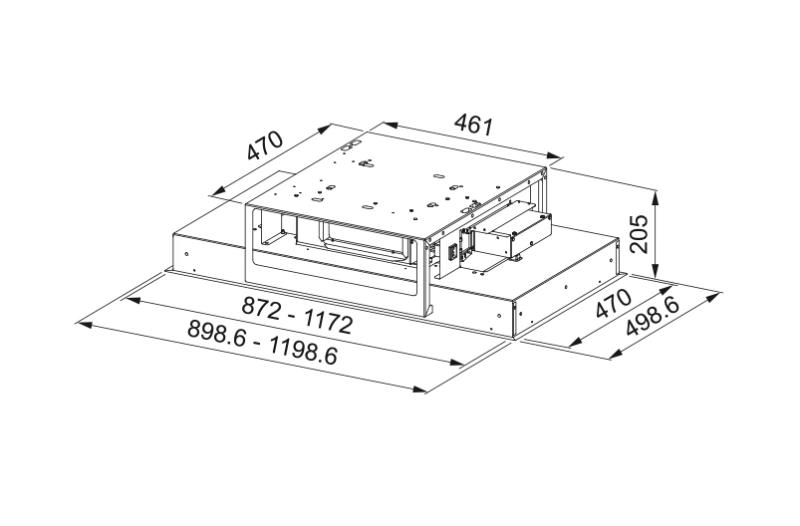 Φράνκε Μάρις μονάδα οροφής λευκός γυάλινος απορροφητήρας 90εκ 350.0679.879