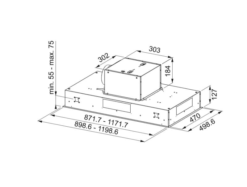 Φράνκε Smart μονάδα οροφής απορροφητήρας από ανοξείδωτο ατσάλι 90cm 350.0590.184