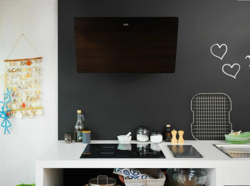 Franke Smart κάθετη απορροφητική κουκούλα από μαύρο γυαλί 80 cm 110.0377.735