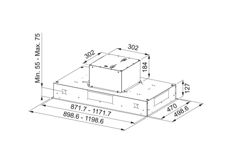 Φράνκε AQ Sense μονάδα οροφής απορροφητήρας από ανοξείδωτο χάλυβα 90cm 350.0657.264