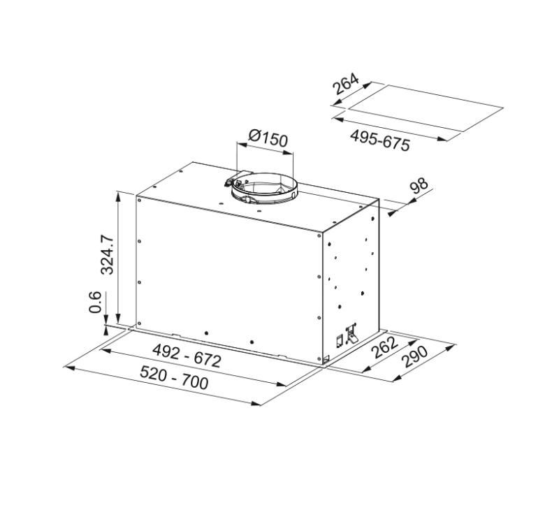 Φράνκε Maris Box Flush EVO εντοιχιζόμενος λευκός ματ απορροφητήρας 70cm 305.0665.367