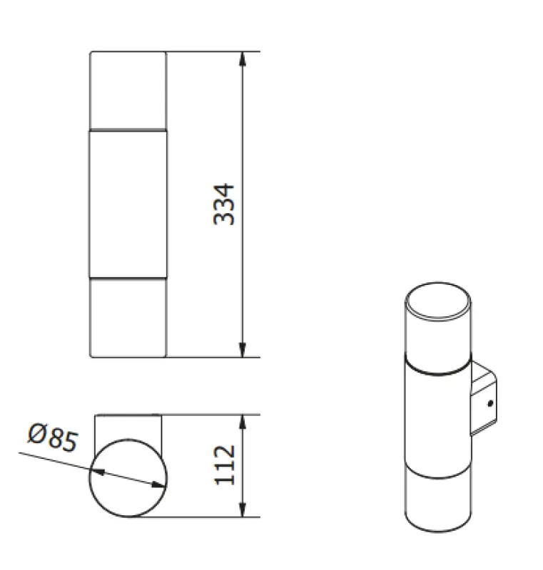 Lighting Corta φωτισμός κήπου απλίκα ανθρακί για 2 φωτιστικά σώματα 1289002