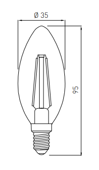 Διακοσμητικός φωτισμός Lumiere οβάλ led λάμπα E14 Filament ζεστό λευκό 2700K Καπνισμένο γυαλί 35mm