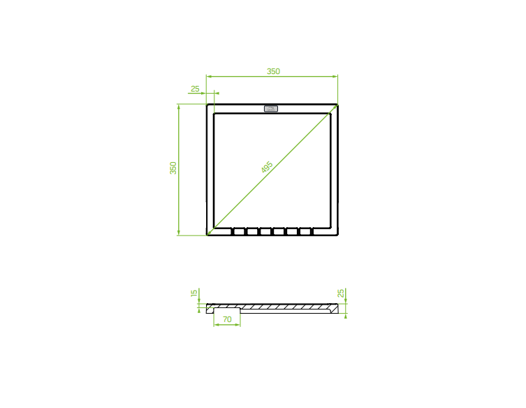 Aquadesign Unix γρανίτης στραγγιστήρι γρανίτης 35x35εκ μπεζ 1208958210