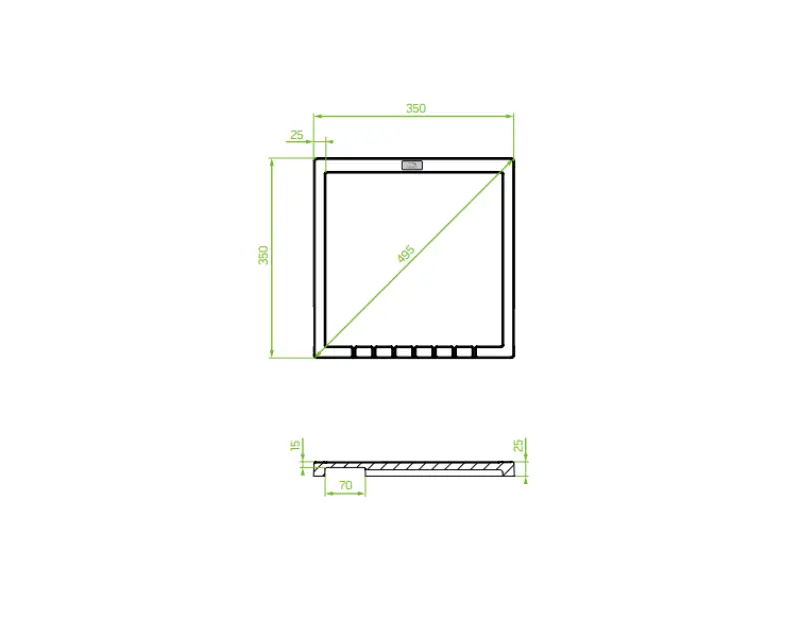 Aquadesign Unix γρανίτης στραγγιστήρι γρανίτης 35x35εκ μπεζ 1208958210