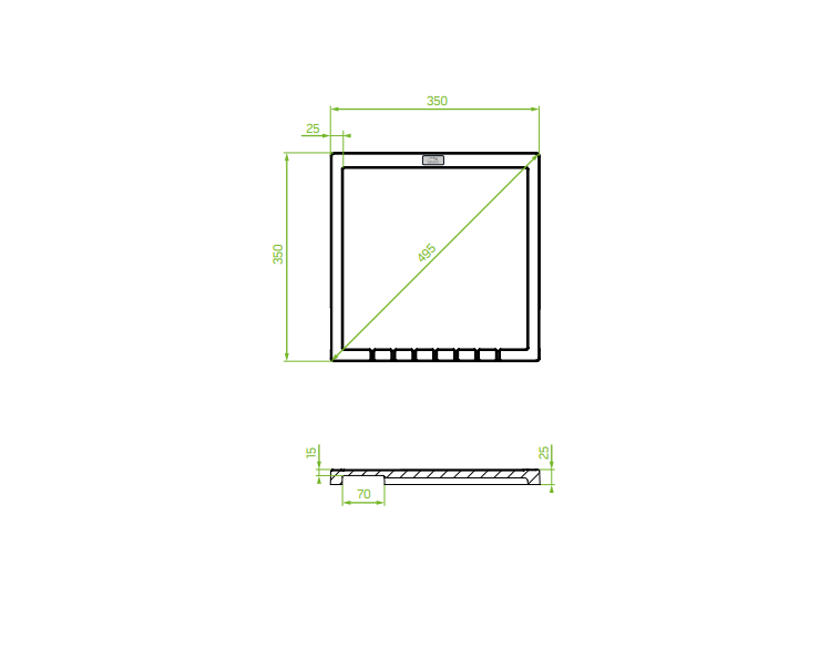 Aquadesign Unix γρανίτης στραγγιστήρι 35x35εκ μαύρο 1208958214