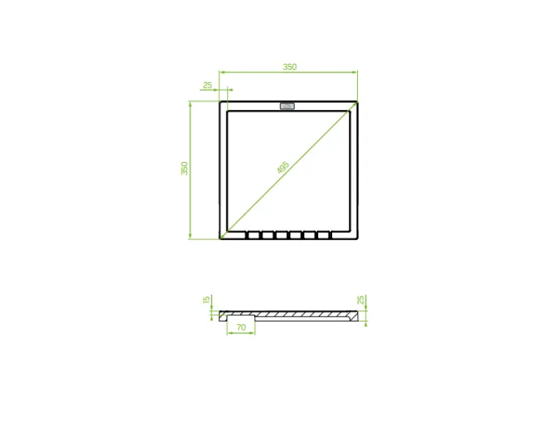 Aquadesign Unix γρανίτης στραγγιστήρι 35x35εκ μαύρο 1208958214