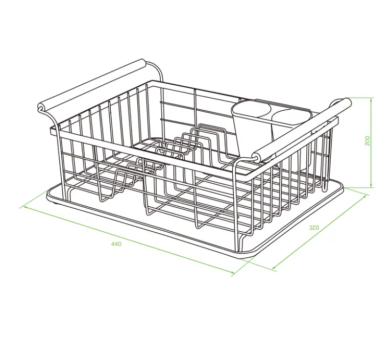 EPKA Bamboo μαύρη σχάρα αποστράγγισης πιάτων ατσάλι 1208958219