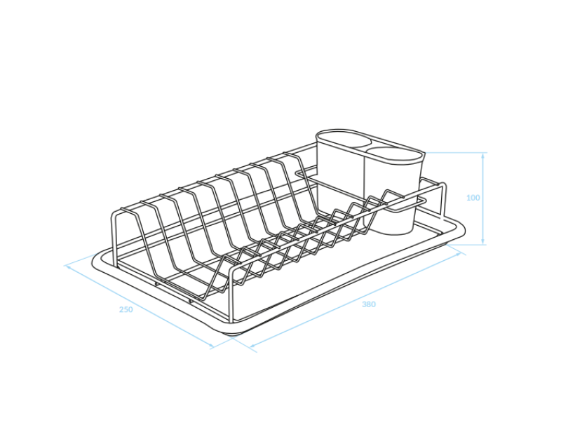 EPKA Πιάτο χρώμιο/λευκό στεγνωτήρας πιάτων από ατσάλι 38x10x25εκ 1208958240