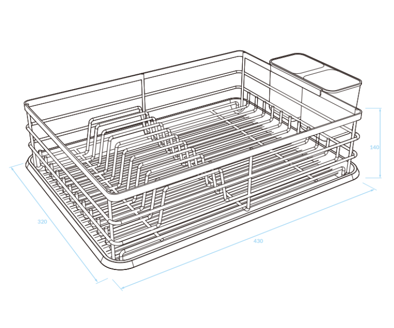 EPKA Πιατοθήκη μαύρη από ατσάλι 43x14x32cm 1208958246.