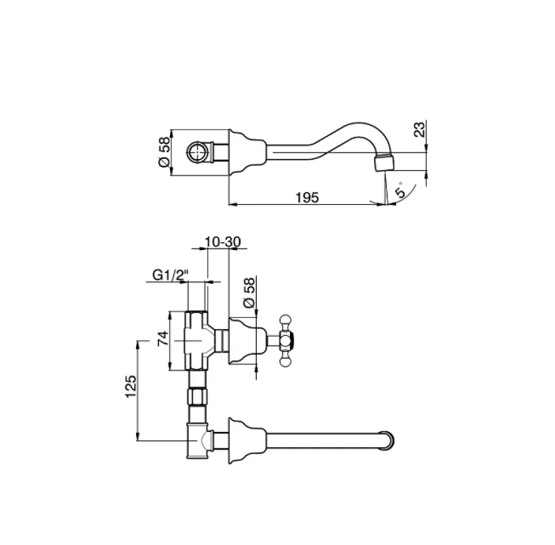 Χούμπερ Βικτοριανός 3 οπών βρύση νιπτήρα Χρυσό VT0035102G