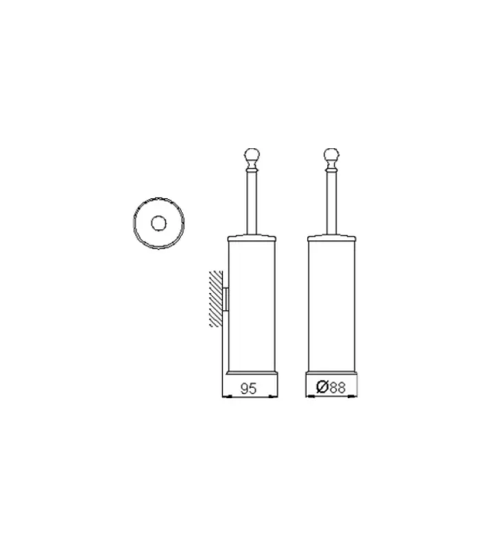 Χούμπερ Κρουαζέτ Κλασική θήκη για βούρτσα τουαλέτας από ανοξείδωτο ατσάλι 4038.01H.AC