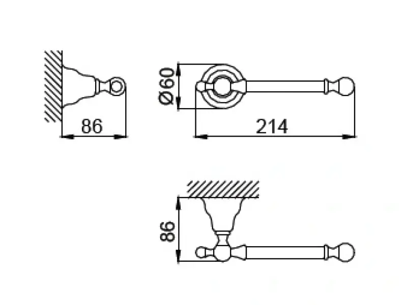 Huber Croisette Κλασικός κάτοχος ρολού τουαλέτας RVS 4034.01H.AC