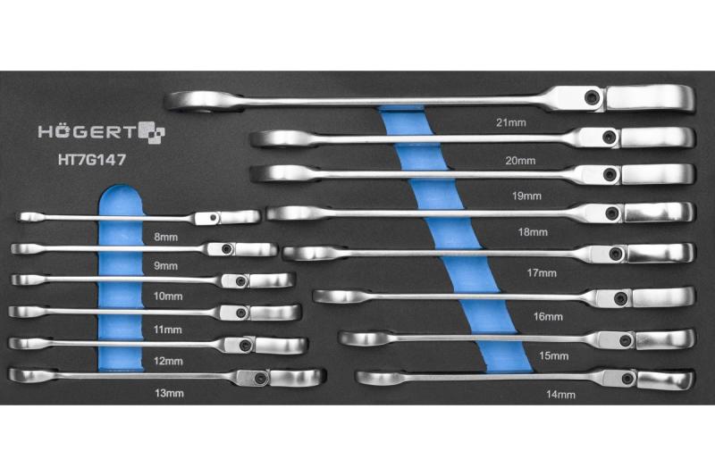 Σετ Hoegert Combinatieratelmoersleutel με ευλύγιστη κεφαλή 14 τεμάχια τεχνικός αφρός 1208962054