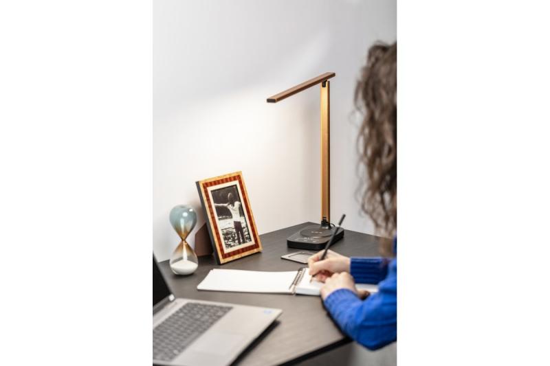 Bureau Lamp Bressi 8W 450lm AC220-240V 3-CCT Ασύρματη Φόρτιση USB PF>0.5 RA>80 Μαύρο / Χρυσό 1208962479