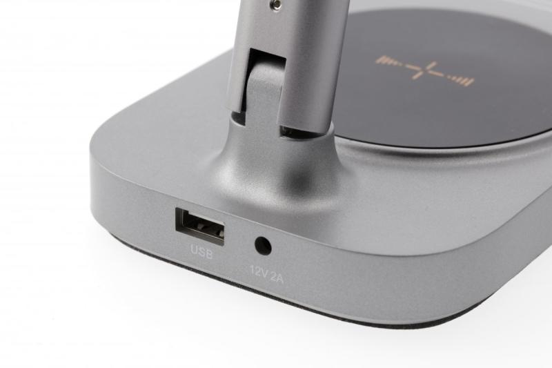 Bureau Deco Λάμπα Bressi 8W 450lm AC220-240V 3-CCT Ασύρματη Φόρτιση USB PF>0.5 RA>80 Γκρι 1208962480