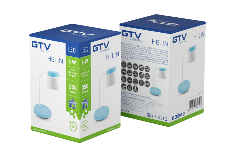 Διακοσμητικό Επιτραπέζιο Φωτιστικό Helin 6W 350lm AC220-240V 3-CCT PF> 0,5 RA>80 Μπλε 1208962493