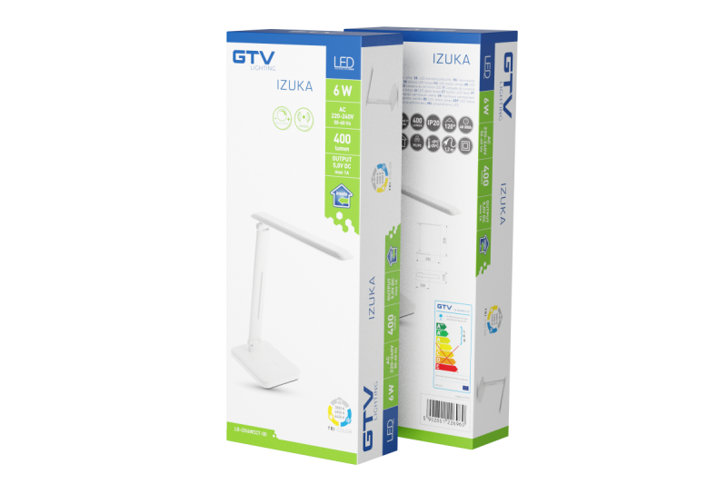 Διακοσμητικό IZUKA LED επιτραπέζιο φωτιστικό 6W 400lm AC220-240V 50/60Hz CCT επαγωγικός φορτιστής λευκό. 1208962496