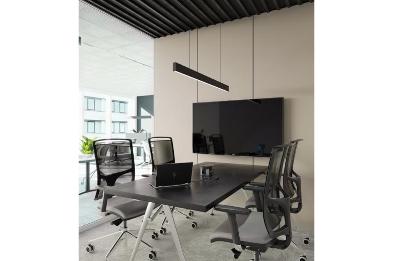 Διακοσμητικό LED κρεμαστό φωτιστικό LIVIA 40W 3600lm AC220-240V 50-60Hz 100° RA>80 IP20 AL/PC 4000K 120cm μαύρο. 1208962913