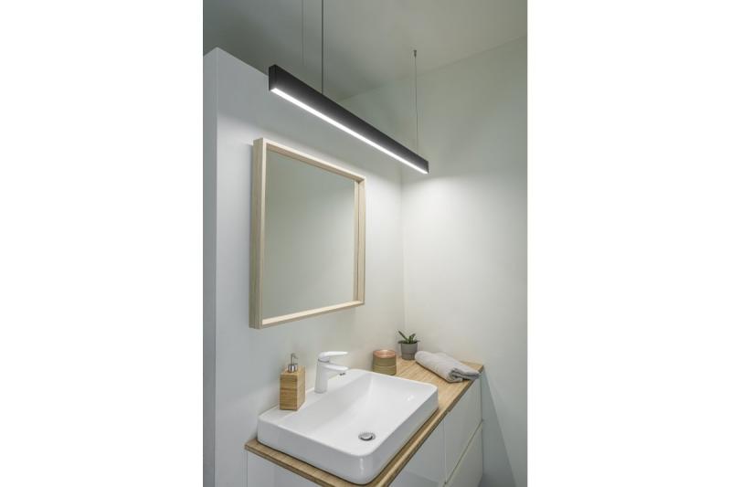 Διακοσμητικό LED κρεμαστό φωτιστικό LIVIA 40W 3600lm AC220-240V 50-60Hz 100° RA>80 IP20 AL/PC 4000K 120cm μαύρο. 1208962913