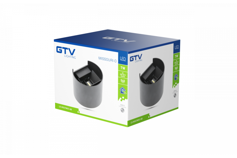 Διακοσμητική λάμπα MISSOURI-O LED 7W 540lm AC220-240V 50/60 Hz PF>0.5 Ra≥80 IP54 IK08 4000K στρογγυλή μαύρη. 1208962996