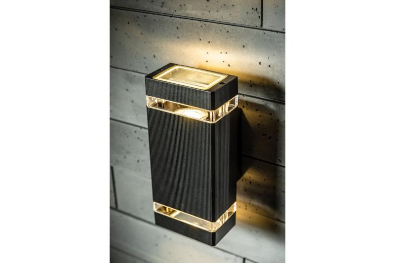 Διακοσμητικό Φωτιστικό Τοίχου με δύο κατευθύνσεις NESSA GU10 MAX.2x50W IP54 AC220-240V 50/60Hz μαύρο. 1208963007