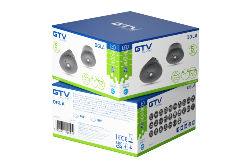 Φωτιστικό έκτακτης ανάγκης OGLA LED,3W,200lm,AC220-240V,50-60Hz,IP20,6400K,3H,μονής εργασίας,TEST,μαύρο 1208963017