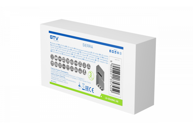 Διακοσμητικό LED φωτιστικό SIERRA 8W 720lm AC220-240V 50/60 Hz PF>0.5 Ra≥80 IP20 IK08 4000K 48° μαύρο. 1208963166