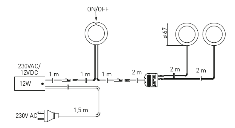 Διακόσμηση κουζίνας Σετ φωτισμού κουζίνας με 3 σποτ με διακόπτη, φωτισμός ζεστό λευκό 1208963267